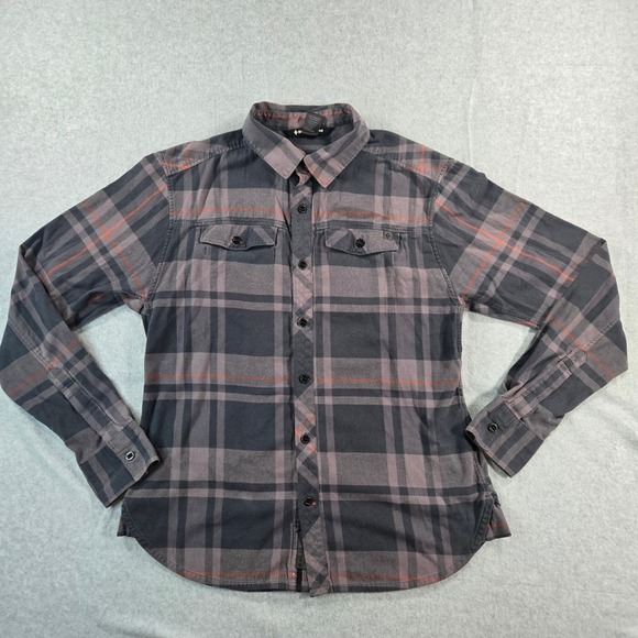 Black Diamond Other - Black Diamond Mens Plaid Flannel Button Down Shirt Grey Black Orange Medium